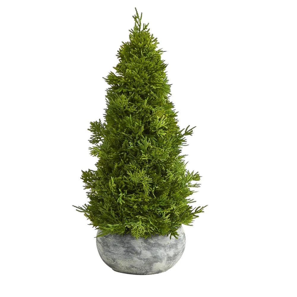 18 In. Cypress Cone Artificial Tree In Decorative Planter 3 18 In. Cypress Cone Artificial Tree In Decorative Planter