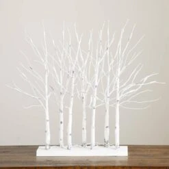 2 Ft. Pre-Lit Artificial White Birch Centerpiece With 84-LED Lights -Christmas Gift Shop nearly natural christmas tabletop trees t5353 1d 1000
