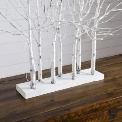 2 Ft. Pre-Lit Artificial White Birch Centerpiece With 84-LED Lights -Christmas Gift Shop nearly natural christmas tabletop trees t5353 66 1000