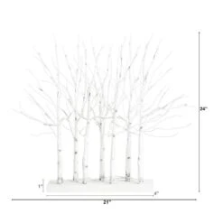 2 Ft. Pre-Lit Artificial White Birch Centerpiece With 84-LED Lights -Christmas Gift Shop nearly natural christmas tabletop trees t5353 c3 1000