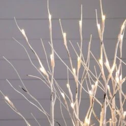 2 Ft. Pre-Lit Artificial White Birch Centerpiece With 84-LED Lights -Christmas Gift Shop nearly natural christmas tabletop trees t5353 fa 1000