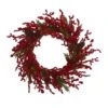 34 In. Cypress Artificial Wreath With Berries And Pine Cones -Christmas Gift Shop nearly natural christmas wreaths 4479 64 1000