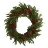 32 In. Cypress With Berries And Pine Cones Artificial Wreath -Christmas Gift Shop nearly natural christmas wreaths 4487 64 1000