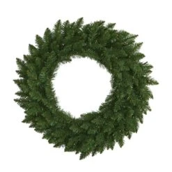 24 In. Pre-Lit Green Pine Artificial Christmas Wreath With 35 Clear LED Lights -Christmas Gift Shop nearly natural christmas wreaths w1110 4f 1000