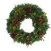 24 In. Mixed Pine Artificial Christmas Wreath With 35 Clear LED Lights And Berries 1 24 In. Mixed Pine Artificial Christmas Wreath With 35 Clear LED Lights And Berries -Christmas Gift Shop nearly natural christmas wreaths w1117 64 1000