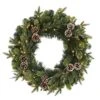 24 In. Pre-Lit Snowed Pinecone Artificial Christmas Wreath With 35 Clear LED Lights -Christmas Gift Shop nearly natural christmas wreaths w1118 64 1000