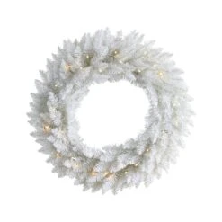 24 In. Prelit LED Colorado Spruce Artificial Christmas Wreath With 179 Bendable Branches And 35 Warm LED Lights