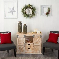 24 In. Unlit Christmas Joy Greenery Holiday Artificial Wreath -Christmas Gift Shop nearly natural christmas wreaths w1263 1f 1000