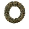 72 In. Pre-Lit LED Giant Flocked Artificial Christmas Wreath With Pinecones, 600 Clear LED Lights -Christmas Gift Shop nearly natural christmas wreaths w1282 64 1000