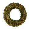 60 In. Prelit LED Flocked Artificial Christmas Wreath With Pinecones, 300 Clear LED Lights -Christmas Gift Shop nearly natural christmas wreaths w1284 64 1000