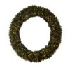 72 In. Pre-Lit LED Large Flocked Artificial Christmas Wreath With Pinecones, Berries, 600 Clear LED Lights -Christmas Gift Shop nearly natural christmas wreaths w1288 64 1000