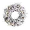 20 In. Prelit LED Flocked Artificial Christmas Wreath With 35 Warm White LED Lights -Christmas Gift Shop nearly natural christmas wreaths w1304 64 1000