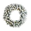 24 In. Prelit LED Flocked Artificial Christmas Wreath With 160 Bendable Branches And 35 Warm White LED Lights