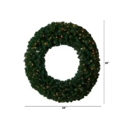 48 In. Prelit LED Artificial Christmas Wreath With 714 Bendable Branches And 200 Warm White LED Lights 11 48 In. Prelit LED Artificial Christmas Wreath With 714 Bendable Branches And 200 Warm White LED Lights -Christmas Gift Shop nearly natural christmas wreaths w1308 4f 1000