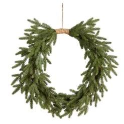 24 In. Prelit Holiday Pine Artificial Christmas Wreath Cascading -Christmas Gift Shop nearly natural christmas wreaths w1317 4f 1000