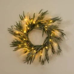 24 In. Artificial Balsam Fir Pine And Pampas Wreath With 50-Color Changing LED Lights 20 24 In. Artificial Balsam Fir Pine And Pampas Wreath With 50-Color Changing LED Lights -Christmas Gift Shop nearly natural christmas wreaths w1405 40 1000