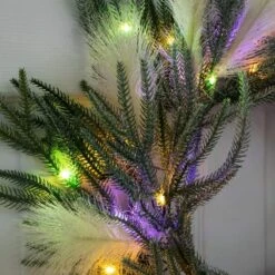 24 In. Artificial Balsam Fir Pine And Pampas Wreath With 50-Color Changing LED Lights 23 24 In. Artificial Balsam Fir Pine And Pampas Wreath With 50-Color Changing LED Lights -Christmas Gift Shop nearly natural christmas wreaths w1405 66 1000