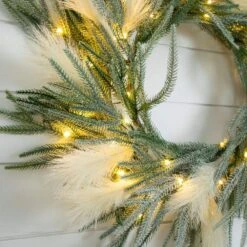24 In. Artificial Balsam Fir Pine And Pampas Wreath With 50-Color Changing LED Lights 30 24 In. Artificial Balsam Fir Pine And Pampas Wreath With 50-Color Changing LED Lights -Christmas Gift Shop nearly natural christmas wreaths w1405 76 1000