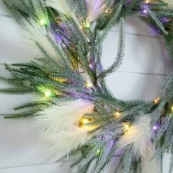 24 In. Artificial Balsam Fir Pine And Pampas Wreath With 50-Color Changing LED Lights 29 24 In. Artificial Balsam Fir Pine And Pampas Wreath With 50-Color Changing LED Lights -Christmas Gift Shop nearly natural christmas wreaths w1405 fa 1000