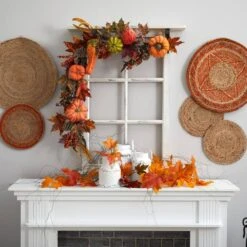 54 In. Pumpkin And Gourd Garland -Christmas Gift Shop nearly natural fall garlands 4938 31 1000