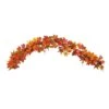 6 Ft. Orange Autumn Maple Leaf, Pumpkin, Gourd And Berry Artificial Fall Garland -Christmas Gift Shop nearly natural fall garlands w1222 64 1000