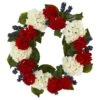 21in. Artificial Unlit Artificial Holiday Wreath With Geranium And Blue Berry -Christmas Gift Shop nearly natural fall wreaths 4324 64 1000