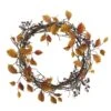 19 In. Harvest Leaf Berries And Twig Artificial Wreath -Christmas Gift Shop nearly natural fall wreaths 4471 64 1000
