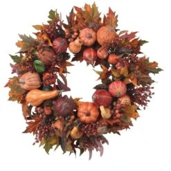 28in. Artificial Harvest Wreath -Christmas Gift Shop nearly natural fall wreaths 4648 1f 1000