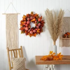 28in. Artificial Harvest Wreath -Christmas Gift Shop nearly natural fall wreaths 4648 31 1000