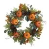 24 In. Fall Pumpkins, Pine Cones And Berries Artificial Wreath -Christmas Gift Shop nearly natural fall wreaths 4701 64 1000