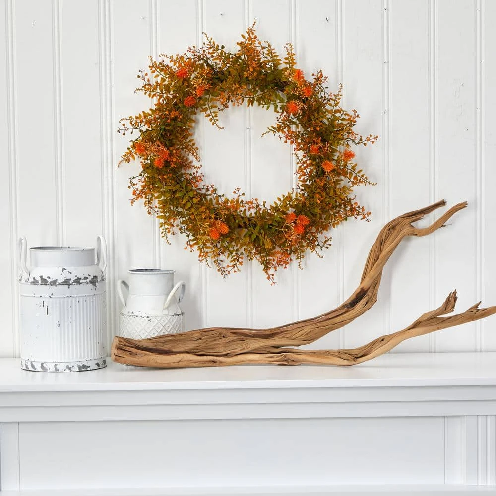 21 In. Autumn Fern Artificial Wreath 7 21 In. Autumn Fern Artificial Wreath - Image 5