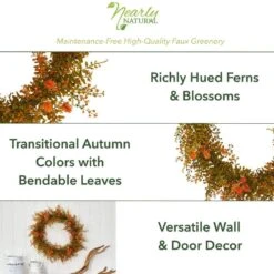 21 In. Autumn Fern Artificial Wreath 9 21 In. Autumn Fern Artificial Wreath -Christmas Gift Shop nearly natural fall wreaths w1127 4f 1000