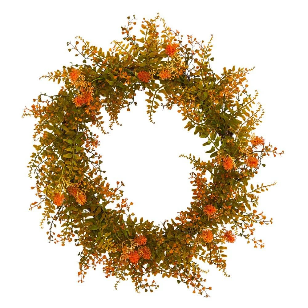 21 In. Autumn Fern Artificial Wreath 3 21 In. Autumn Fern Artificial Wreath