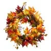 24 In. Green Autumn Maple Leaf And Berries Artificial Fall Wreath With Twig Base -Christmas Gift Shop nearly natural fall wreaths w1258 64 1000