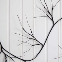 6.5ft. Pre-Lit Artificial Halloween Black Twig Garland With 48 Purple LED Lights -Christmas Gift Shop nearly natural halloween garland w1379 44 1000