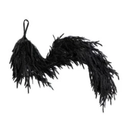 4ft. Artificial Real Touch Halloween Black Norfolk Island Pine Garland With Natural Look