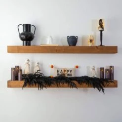 4ft. Artificial Real Touch Halloween Black Norfolk Island Pine Garland With Natural Look -Christmas Gift Shop nearly natural halloween garland w1381 76 1000