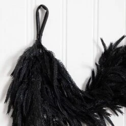 4ft. Artificial Real Touch Halloween Black Norfolk Island Pine Garland With Natural Look -Christmas Gift Shop nearly natural halloween garland w1381 fa 1000