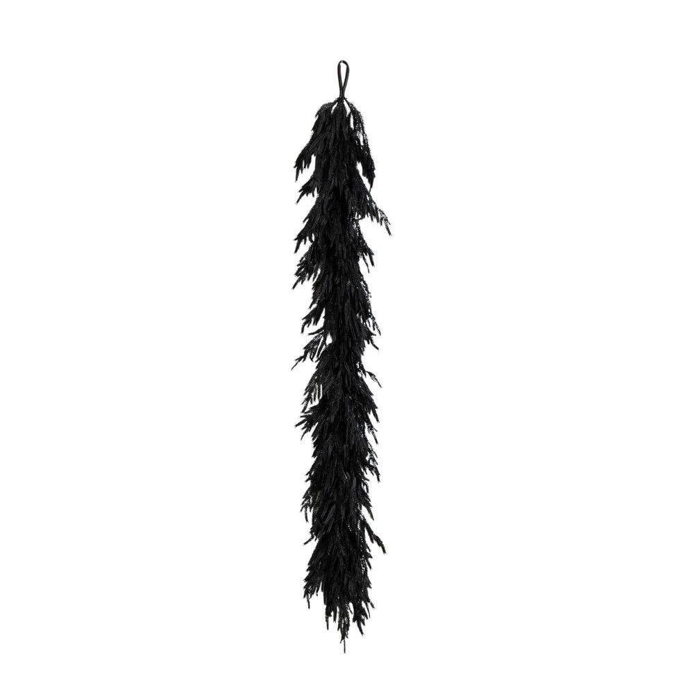 6ft. Artificial Real Touch Halloween Black Norfolk Island Pine Garland With Natural Look 5 6ft. Artificial Real Touch Halloween Black Norfolk Island Pine Garland With Natural Look - Image 3