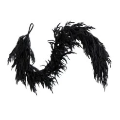 6ft. Artificial Real Touch Halloween Black Norfolk Island Pine Garland With Natural Look