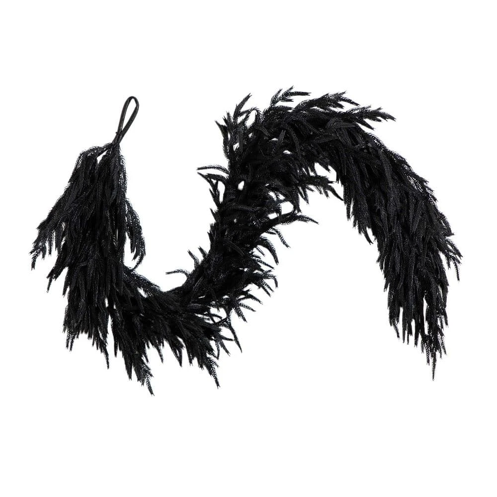 6ft. Artificial Real Touch Halloween Black Norfolk Island Pine Garland With Natural Look 3 6ft. Artificial Real Touch Halloween Black Norfolk Island Pine Garland With Natural Look