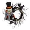26 In. Black Dapper Skeleton Halloween Wreath -Christmas Gift Shop nearly natural halloween wreaths w1199 64 1000