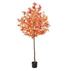 6 Ft. Orange Autumn Maple Artificial Tree