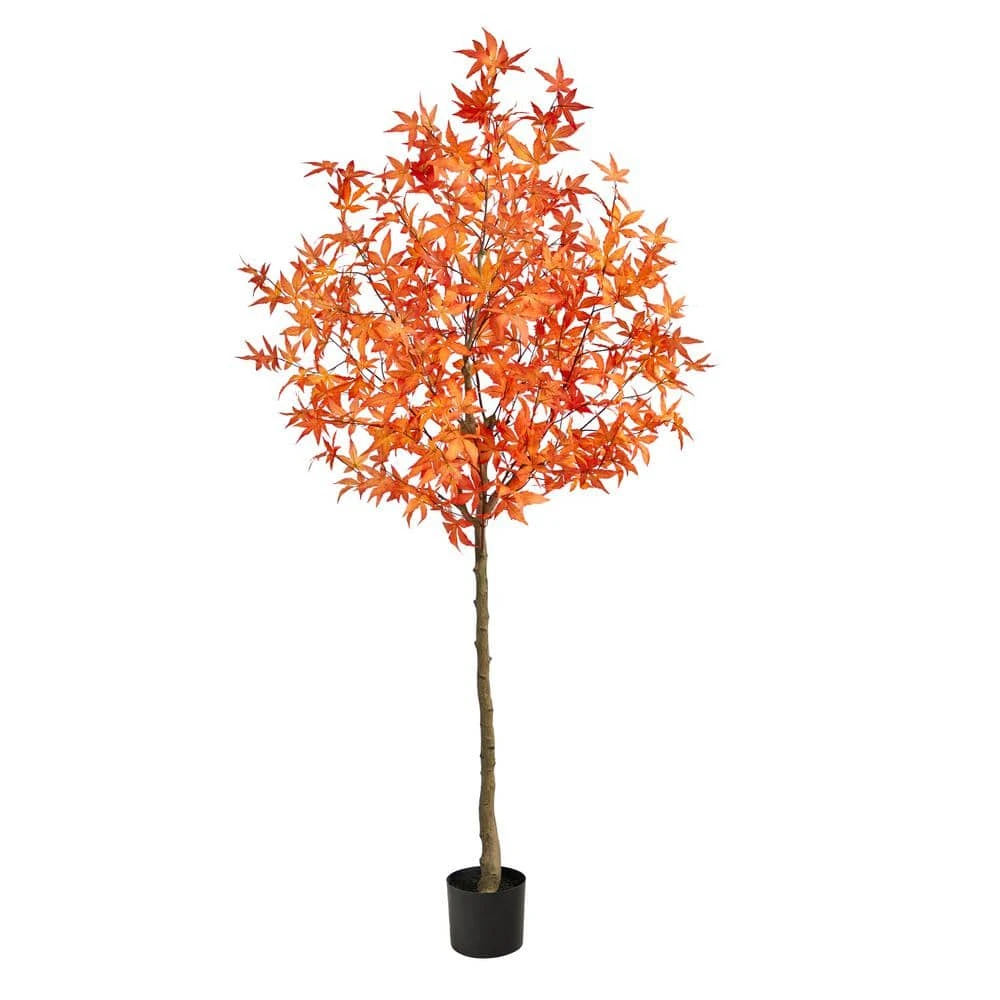 6 Ft. Orange Autumn Maple Artificial Tree 3 6 Ft. Orange Autumn Maple Artificial Tree