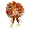30 In. Orange Scarecrow Fall Artificial Autumn Wreath With Sunflower, Pumpkin And Decorative Bows -Christmas Gift Shop nearly natural indoor fall decorations w1192 64 1000