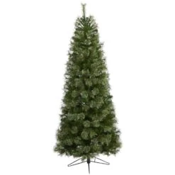 6.5 Ft. Pre-lit Cashmere Slim Artificial Christmas Tree With 350 Warm White Lights -Christmas Gift Shop nearly natural pre lit christmas trees t1445 4f 1000