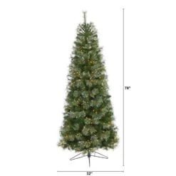 6.5 Ft. Pre-lit Cashmere Slim Artificial Christmas Tree With 350 Warm White Lights -Christmas Gift Shop nearly natural pre lit christmas trees t1445 c3 1000