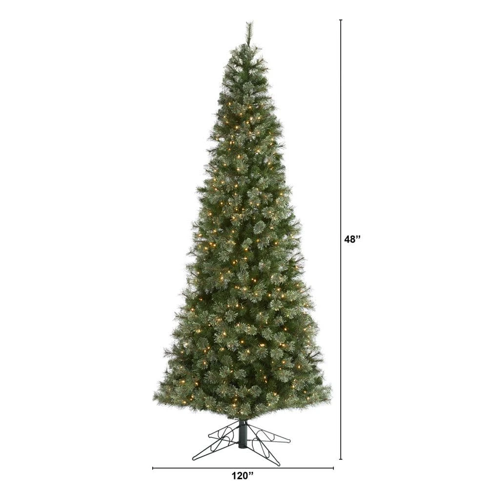 10 Ft. Pre-lit Cashmere Slim Artificial Christmas Tree With 750 Warm White Lights 6 10 Ft. Pre-lit Cashmere Slim Artificial Christmas Tree With 750 Warm White Lights - Image 4