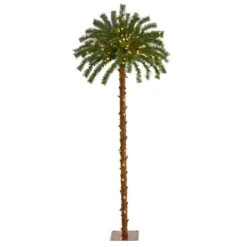 5 Ft. Pre-lit Christmas Palm Artificial Tree With 150 Warm White LED Lights