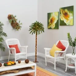 5 Ft. Pre-lit Christmas Palm Artificial Tree With 150 Warm White LED Lights -Christmas Gift Shop nearly natural pre lit christmas trees t1451 76 1000